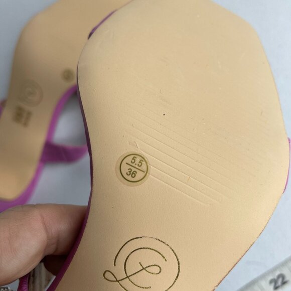 Chinese Laundry Strappy Heel Slides Women's SZ‎ 5.5 Sandals Pink Rose Square Toe - Picture 4 of 7